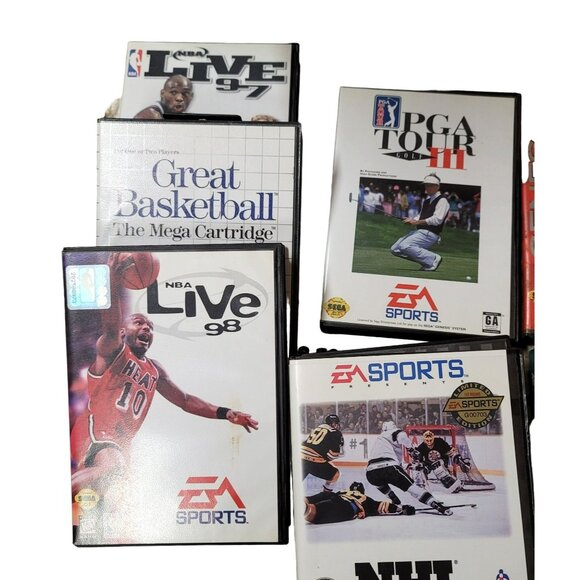 Sega Genesis 8 Games Lot Sports Sonic Strike Eagle GA126 - Picture 3 of 5